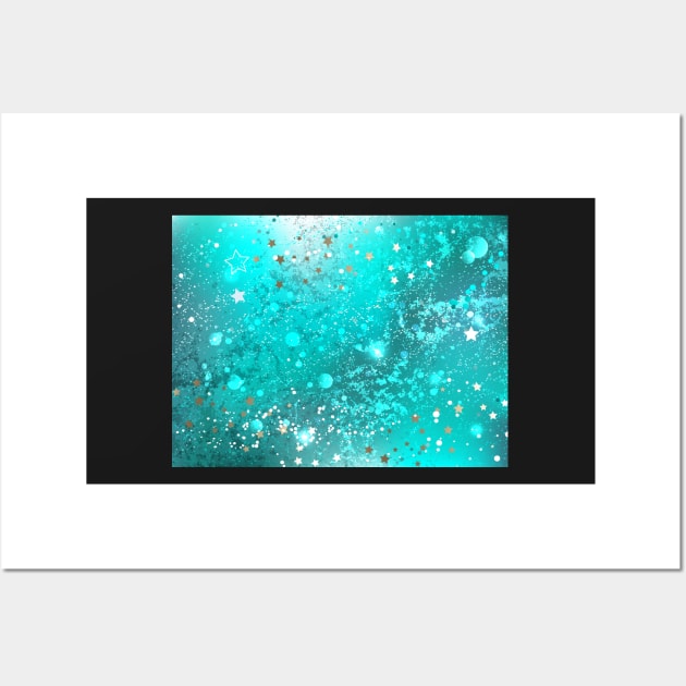 Turquoise Foil Background Wall Art by Blackmoon9